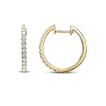 Load image into Gallery viewer, 14K Yellow Gold Diamond Huggie Hoop Earrings
