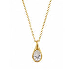 Load image into Gallery viewer, 14K Yellow Gold Solitaire Diamond Teardop Necklace
