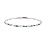 Load image into Gallery viewer, Sapphire and Diamond Bangle Bracelet
