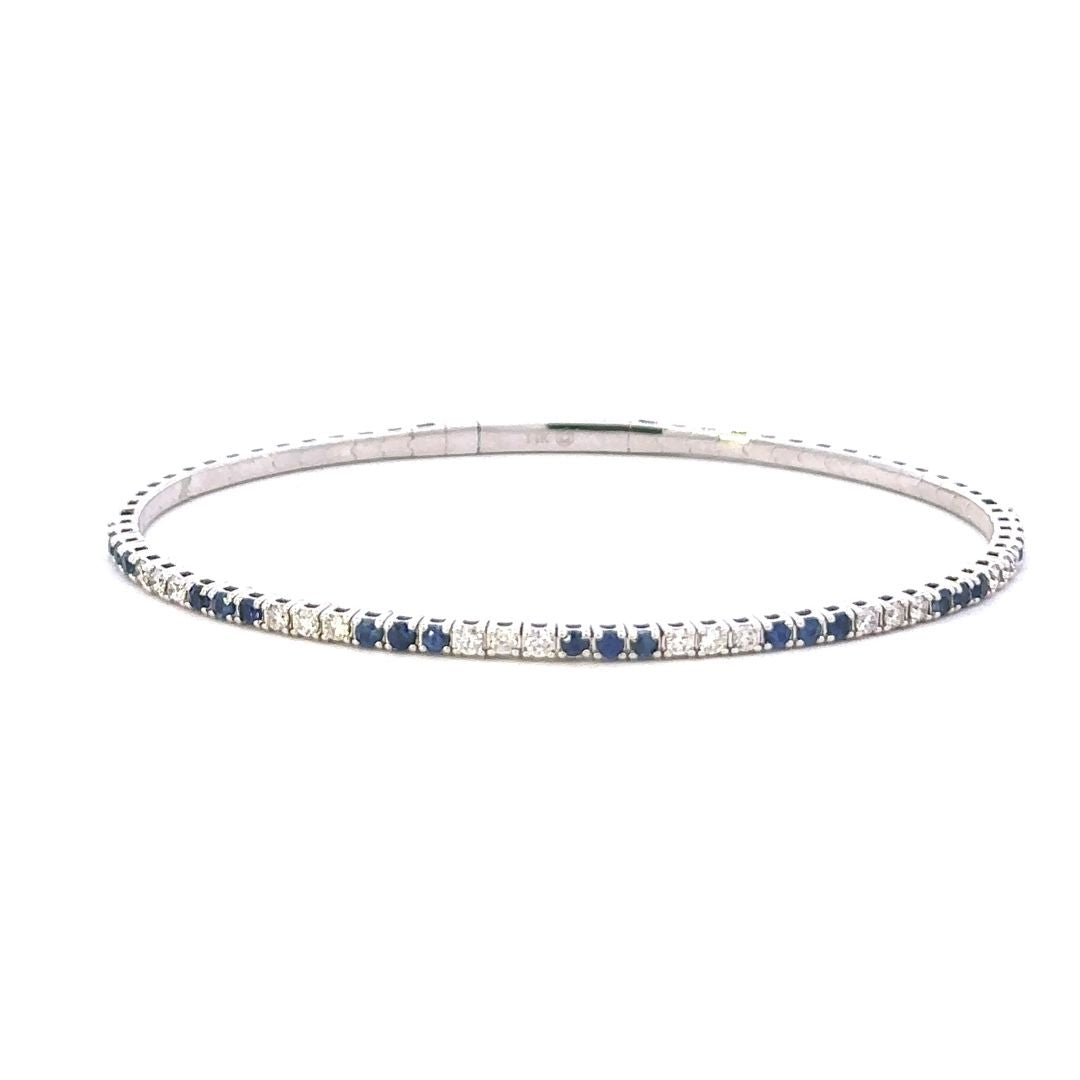 Sapphire and Diamond Bangle Bracelet