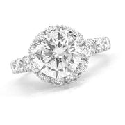 18K White Gold Diamond Halo Engagement Ring