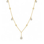 Load image into Gallery viewer, 14K Yellow Gold Pave Diamond Teardrop Dangle Necklace