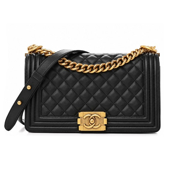 Pre-Owned CHANEL Black Quilted Boy Bag