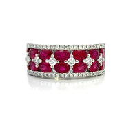 18K White Gold Ruby and Diamond Ring