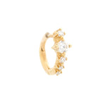 Load image into Gallery viewer, 14K Yellow Gold Diamond Starburst Single Huggie Hoop Earring
