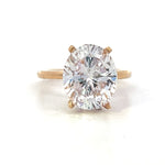 Load image into Gallery viewer, 14K Yellow Gold Hidden Halo Oval Solitaire Engagement Ring
