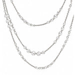 Load image into Gallery viewer, 18K White Gold Graduated Station Rose Cut Diamond Necklace