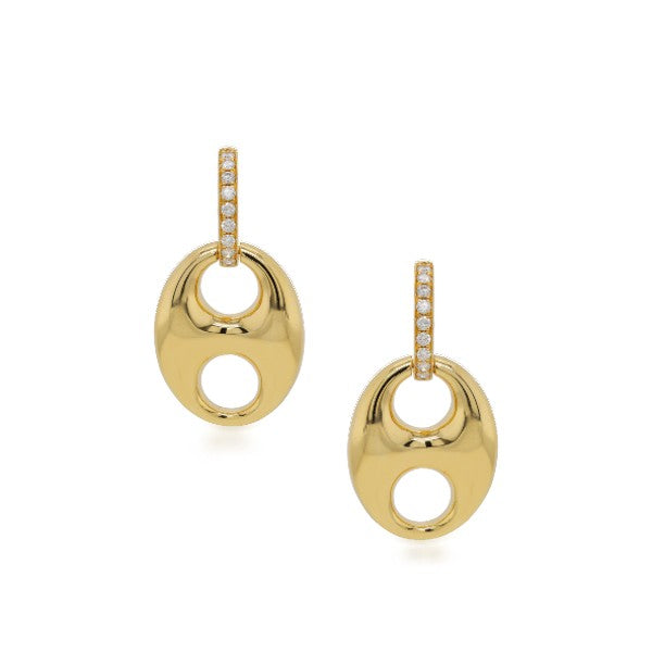 14K Yellow Gold Diamond Drop Earrings