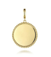 14K Yellow Gold Round Personalized Medallion Pendant