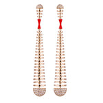 Load image into Gallery viewer, ETHO MARIA 18K Rose Gold Dangle Earrings with Brown Diamonds and Red Ceramic
