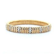 DEMEGLIO 18K Yellow Gold Diamond Station Stretchable Bracelet