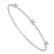 14K White Gold Flexible Diamond Bangle Bracelet