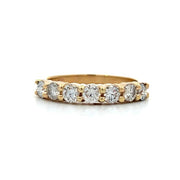 14K Yellow Gold 7-Stone Diamond Band 0.98cttw