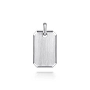 Men's Sterling Silver Engravable Dog Tag Pendant