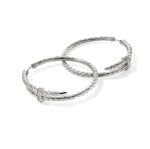 Load image into Gallery viewer, JOHN HARDY Sterling Silver Spear Hoop Earrings with Diamonds - Medium
