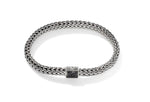 Load image into Gallery viewer, JOHN HARDY  Icon Bracelet, Sterling Silver, Reversible Pink Tourmaline and Black Sapphire Gemstones, 6.5mm

