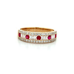 Load image into Gallery viewer, 14K Yellow Gold Ruby and Diamond Ring
