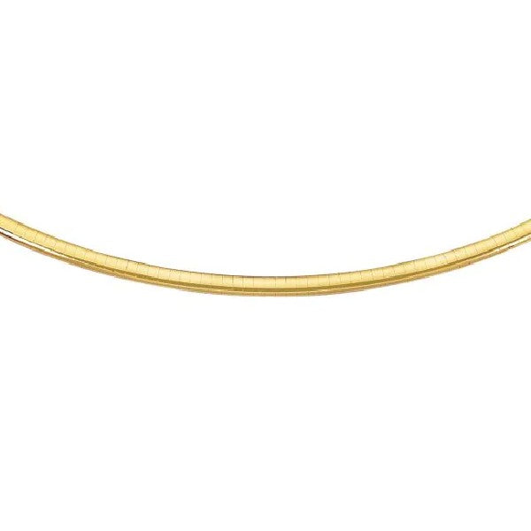 14K Yellow Gold 4mm Omega Necklace