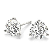 14K White Gold Natural Diamond Stud Earrings 2.00ctw