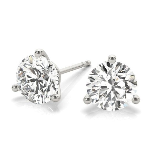 14K White Gold Diamond Stud Earrings 2.00ctw