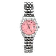 Pre-Owned Rolex Datejust 36mm Pink Dial Diamond Bezel 16014