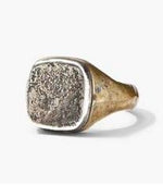 Load image into Gallery viewer, Brass and Silver Signet Ring
