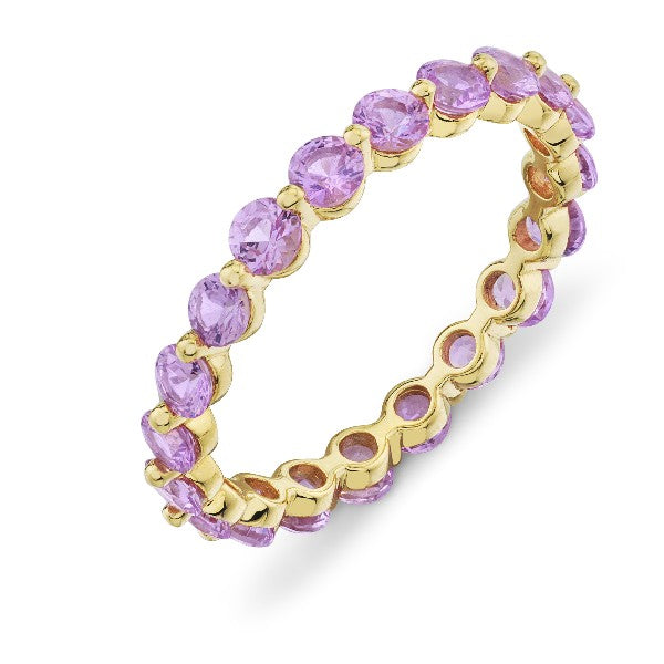 Pink Sapphire Stackable Eternity Band