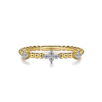 Load image into Gallery viewer, 14K Yellow Gold Diamond Station Bujukan Stackable Ring
