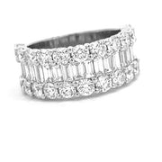 18K White Gold Diamond Baguette Fashion Band