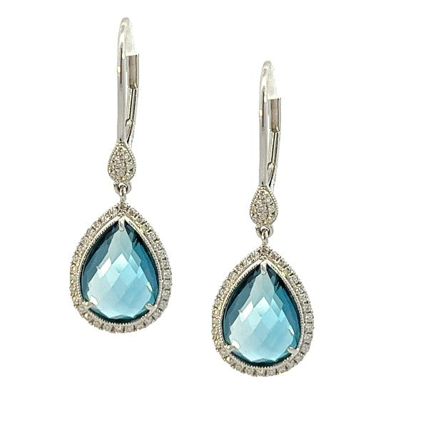 London Blue Topaz and Diamond Earrings