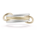 Load image into Gallery viewer, SPINELLI KILCOLLIN Sterling Silver and 18K Yellow Gold Solarium SY Linked Ring
