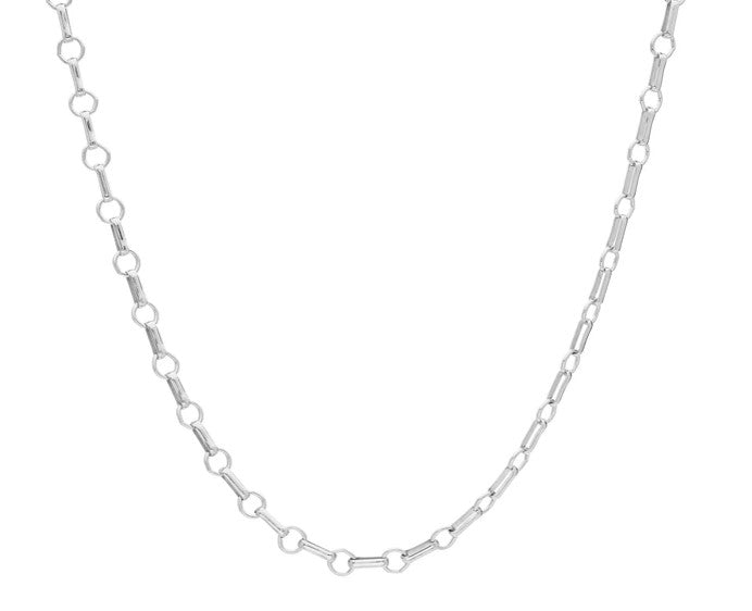 Bar & Ring Chain Collar Necklace