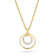 MICHAEL M 14K Yellow Gold Cloud Double Ring Necklace