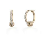 Load image into Gallery viewer, SPINELLI KILCOLLIN Diamond &amp; 18y Yellow Gold Ara Pavé Hoop Earrings