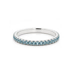 Load image into Gallery viewer, 14K White Gold &amp; Blue Topaz Stackable Ring