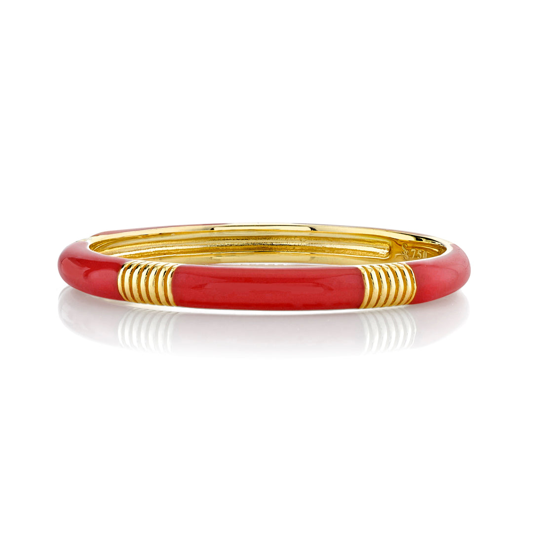 SLOANE STREET Red Enamel Stackable Band