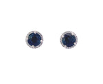 Load image into Gallery viewer, Sapphire Diamond Halo Earrings
