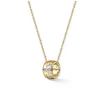 Load image into Gallery viewer, MEMOIRE 18K Yellow Gold Luna Scattered Diamond Gypsy Rondelle Necklace