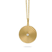 18K Yellow Gold and Diamond Medallion