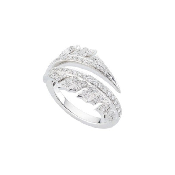 STEPHEN WEBSTER 18K White Gold Magnipheasant Split Plume Diamond Ring