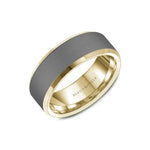 Load image into Gallery viewer, CROWN RING Men's Tantalum and 14K Yellow Gold Wedding Band