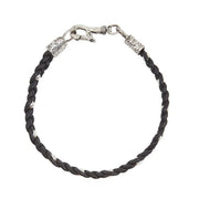 JOHN VARVATOS Leather Sterling Silver Single-Strand Bracelet, Braided
