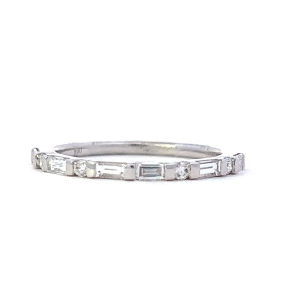 Baguette and Round Diamond Band