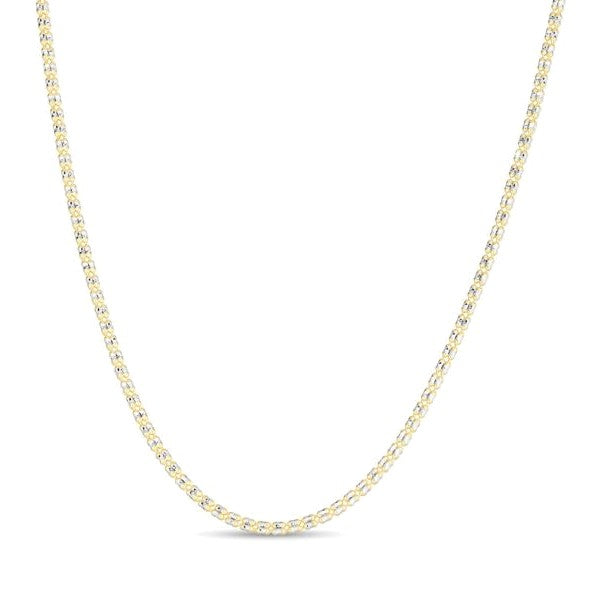 14K Two-Tone Fancy Textured Ice Chain