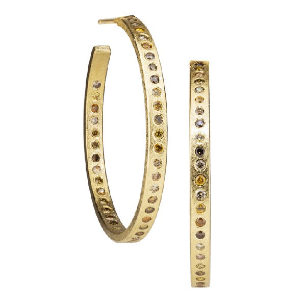 TODD REED Autumn Diamond Hoop Earrings