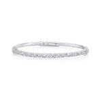 Load image into Gallery viewer, SLOANE STREET Sterling Silver and White Topaz Bangle Bracelet