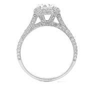 BEVERLY K 18K White Gold Pave Diamond Halo Engagement Ring