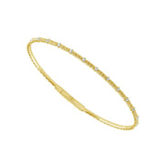 14K Yellow Gold Diamond Flexible Bangle Bracelet