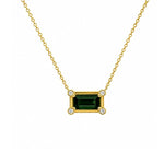 Load image into Gallery viewer, 14K Yellow Gold Green Tourmaline and Diamond Necklace