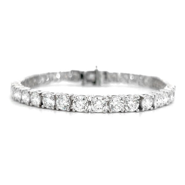 14K White Gold Lab-Grown Diamond Tennis Bracelet 12.00ct